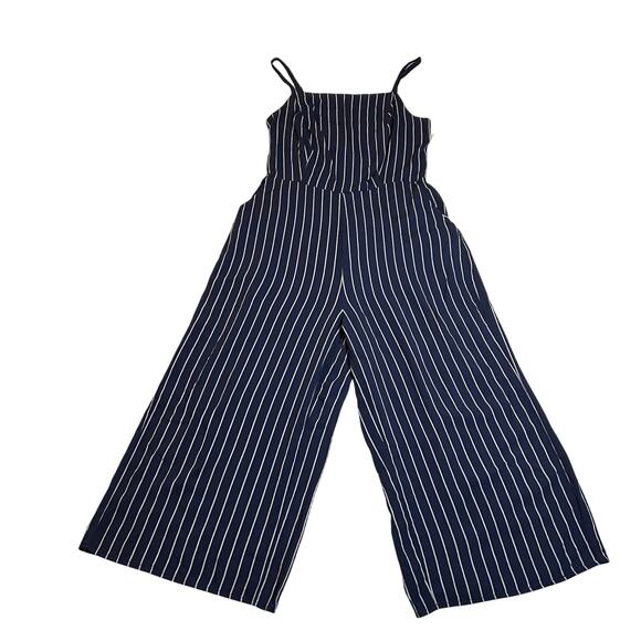 Old Navy Sleeveless Square Neck Cami Jumpsuit Size M NEW Pinstripe Nautical - Picture 2 of 9
